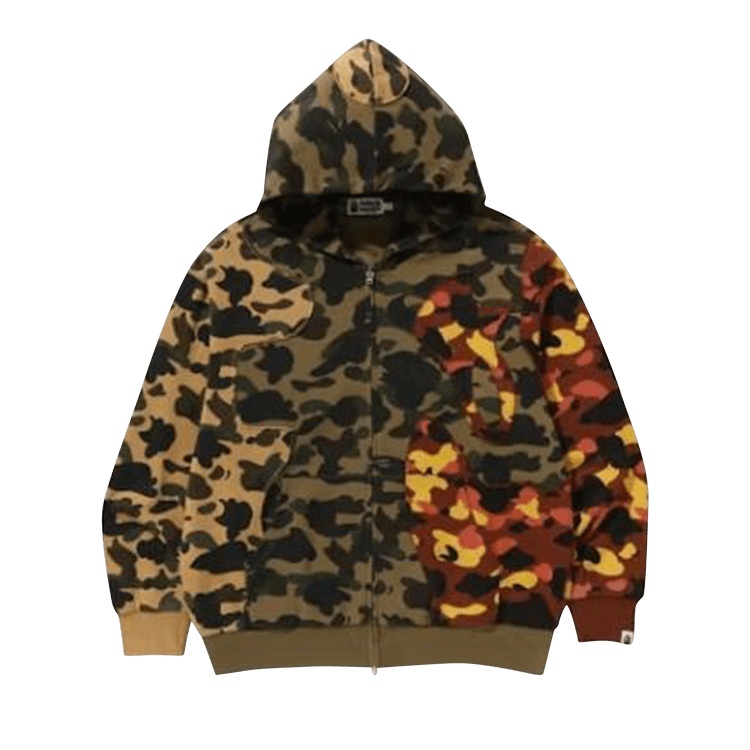 Толстовка с капюшоном на молнии свободного кроя BAPE 1st Camo Upcycled 'Multicolor'