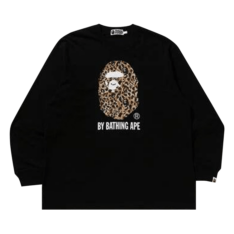 Футболка свободного кроя с длинным рукавом BAPE Wild Leopard с леопардовым узором 