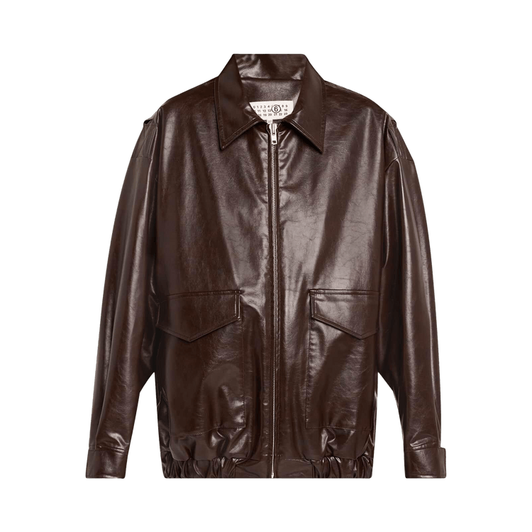 Buy MM6 Maison Margiela Faux Leather Jacket 'Burgundy