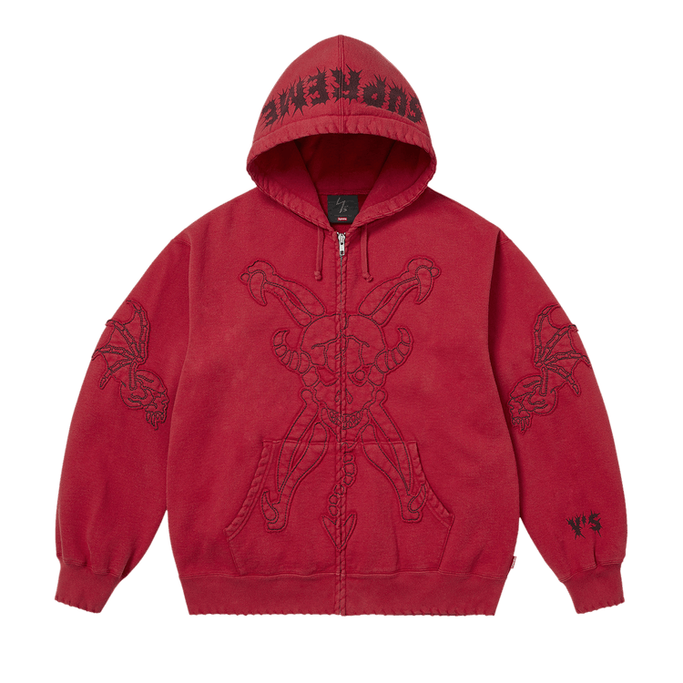 Buy Supreme x Y's Zip Up Hooded Sweatshirt 'Washed Red' - FW25SW18