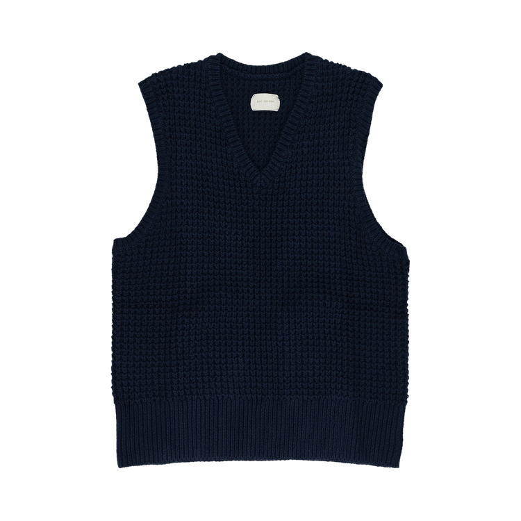 Buy Aimé Leon Dore Waffle V Neck Sweater Vest 'Navy' - FW23KS000