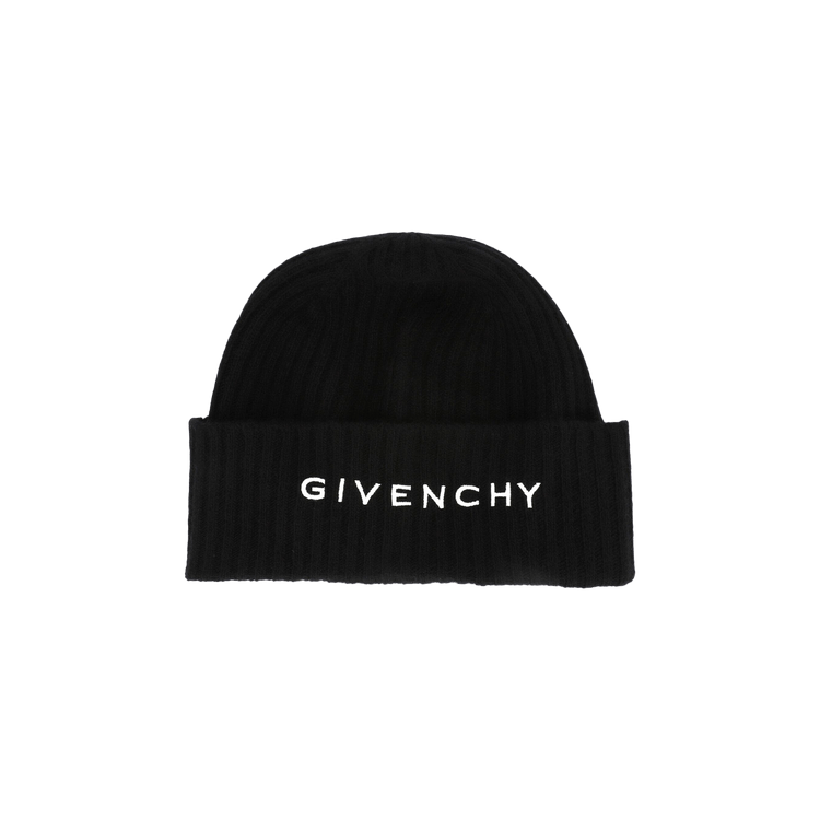 Buy Givenchy Ribbed Embroidered Logo Beanie 'Black White' - 710003