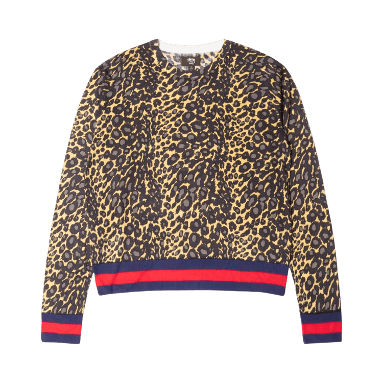 トップス STUSSY WALES BONNER LEOPARD SWEATER Buy Stussy x Wales Bonner Leopard Sweater 'Golden' - 317019 GOLD