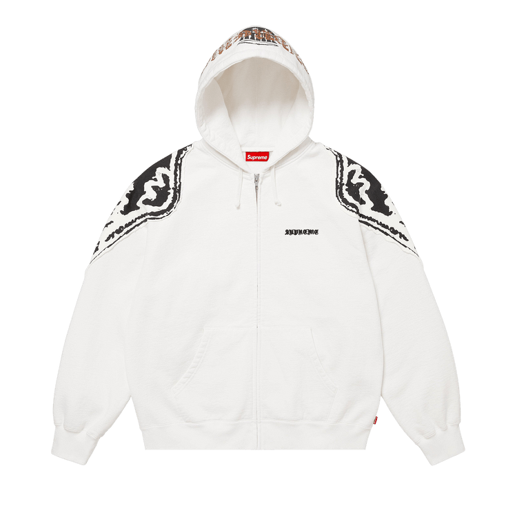 Buy Supreme Wings Zip Up Hooded Sweatshirt 'White' - FW25SW71