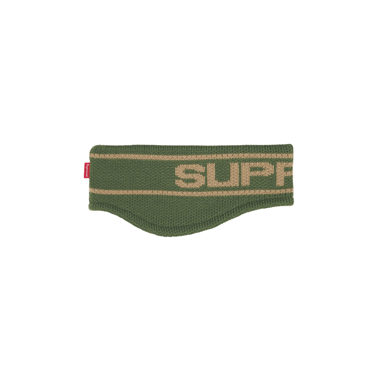 Buy Supreme Contrast Logo Headband 'Olive' - FW25BN50 OLIVE