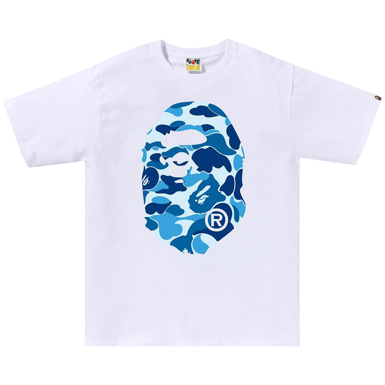 Buy BAPE ABC Camo Big Ape Head Tee 'White/Blue' - 1L80 110 006