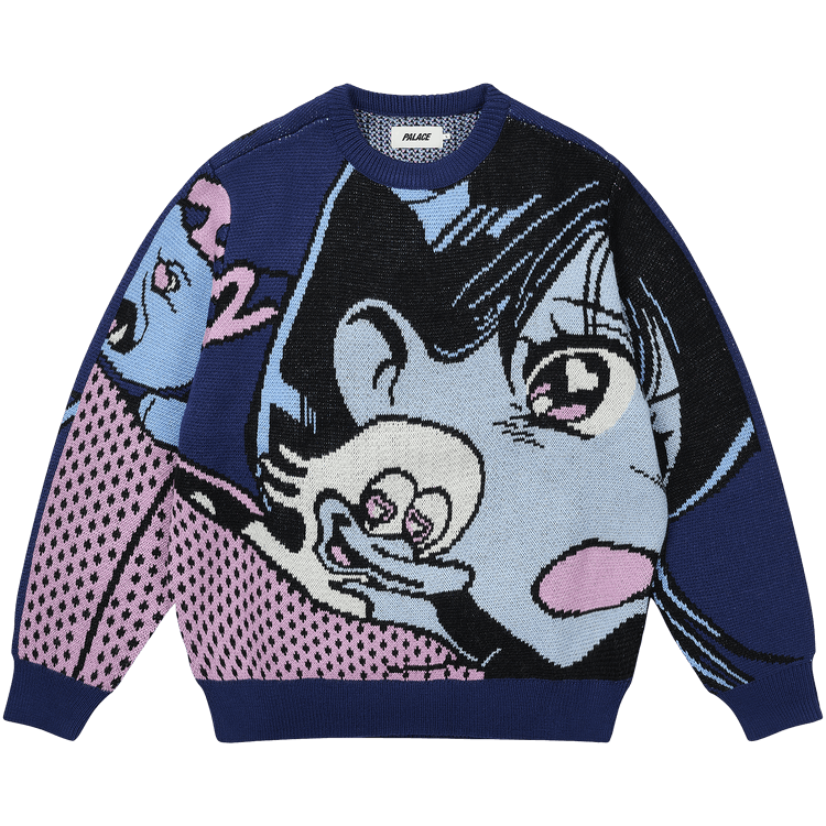 Buy Palace Rear View Knit 'Blue' - P29KW017 | GOAT