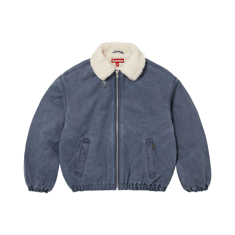Buy Supreme Faux Shearling Lined Bomber Jacket 'Navy' - FW25J42