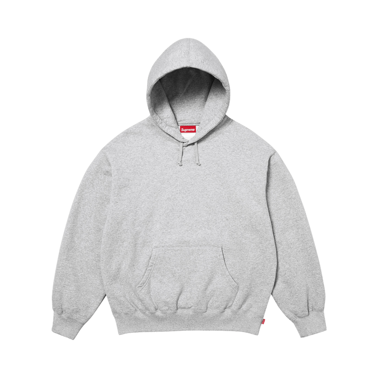 Buy Supreme Satin Appliqué Hooded Sweatshirt 'Heather Grey