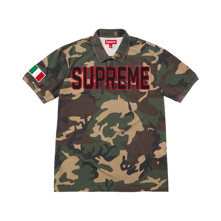 Buy Supreme Twill Appliqué Polo 'Woodland Camo' - FW25KN67