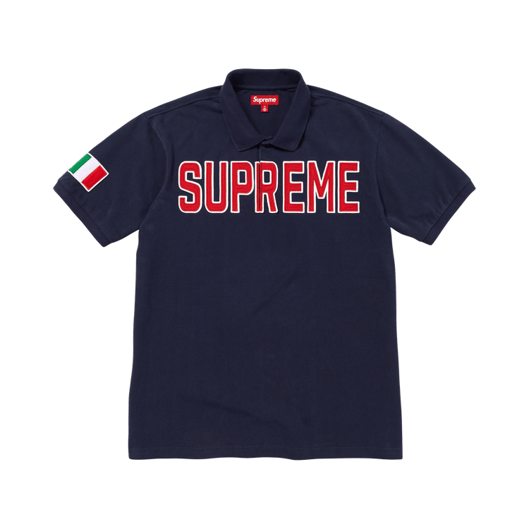 Buy Supreme Twill Appliqué Polo 'Navy' - FW25KN67 NAVY | GOAT