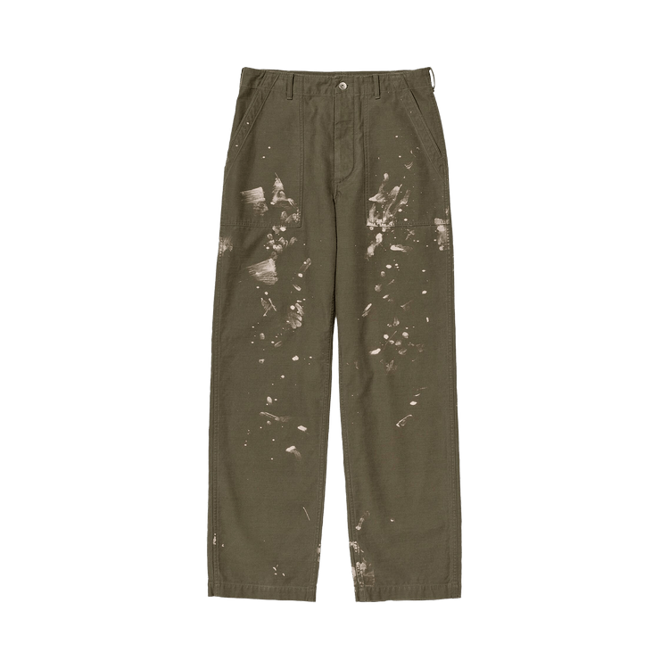 Buy Auralee Washed Baggy Satin Bleached Baker Pants 'Khaki Brown