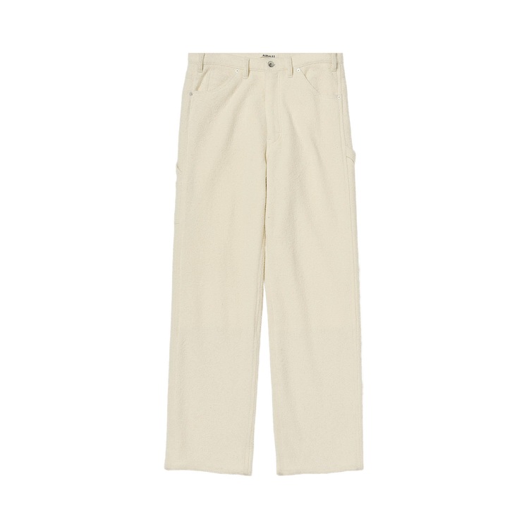 Buy Auralee Homespun Tweed Painter Pants 'Ivory White' - A25AP03HT