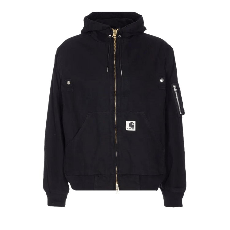 Buy Sacai x Carhartt WIP Washed Duck Hooded Blouson 'Black' - 25