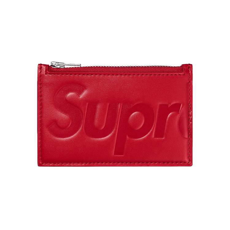 Buy Supreme Leather Zip Card Holder 'Red' - FW25B27 RED | GOAT