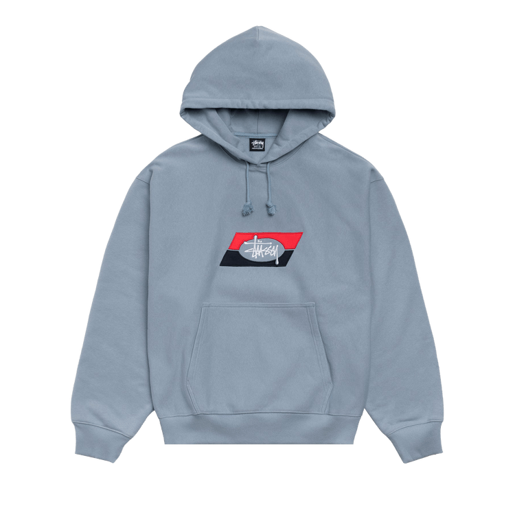 Buy Stussy Double Stripe Embroidered Hoodie 'Slate' - 118594 SLAT
