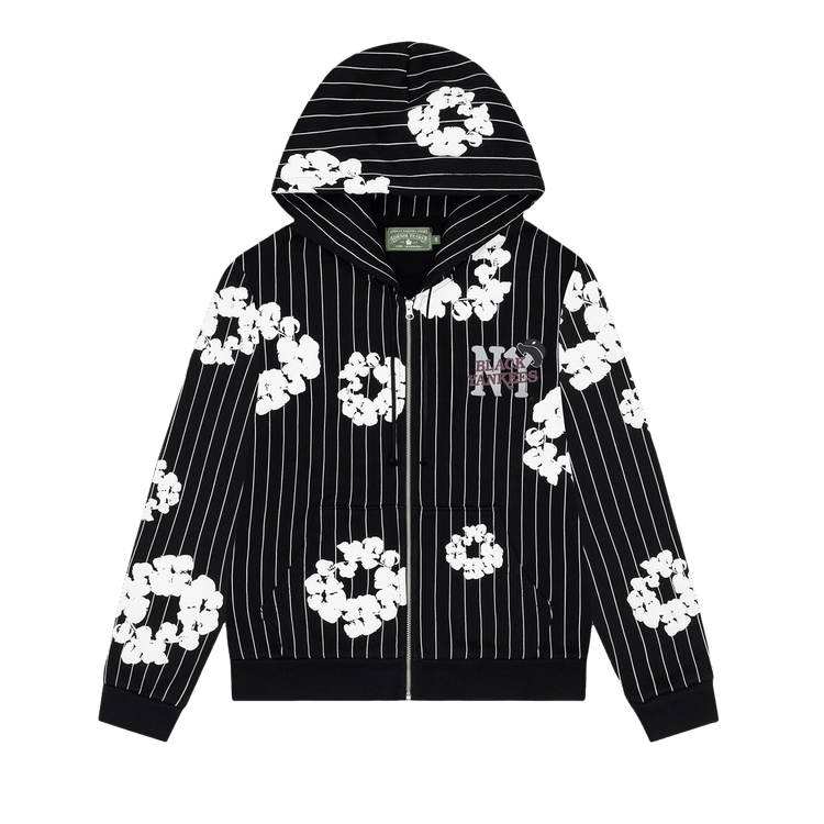 Buy Denim Tears Pinstripe Wreath Zip Hoodie 'Black