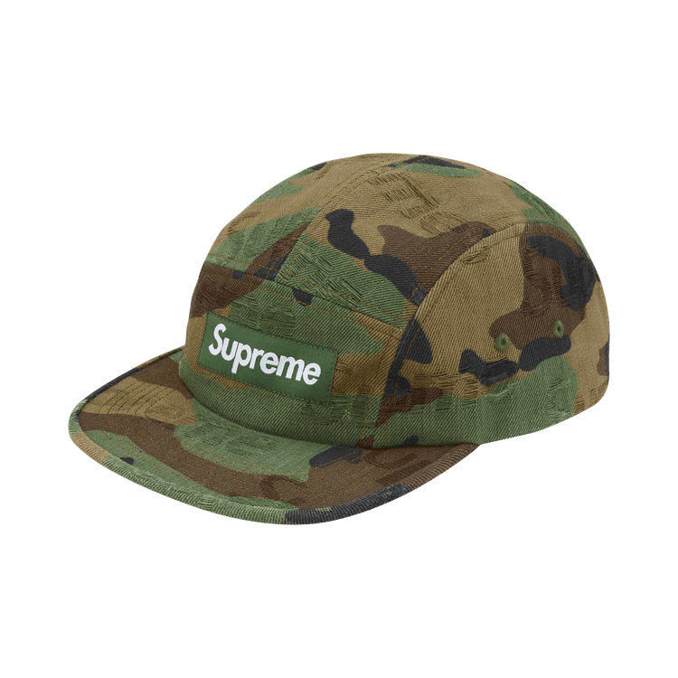 Buy Supreme Jacquard Logos Denim Camp Cap 'Woodland Camo