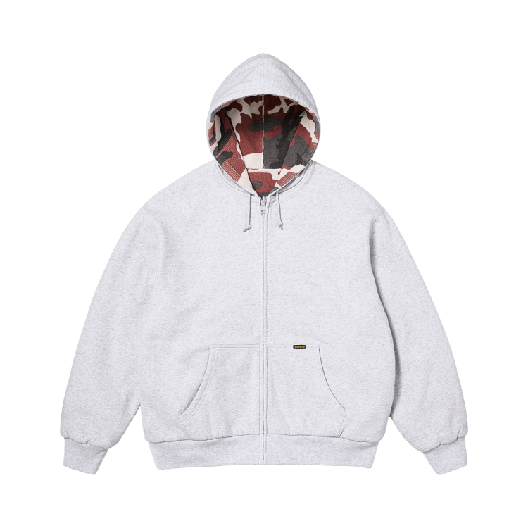 トップス Supreme Reversible Work Zip Up Hooded Supreme Reversible Work Zip Up Hooded Sweatshirt Ash Grey Men's
