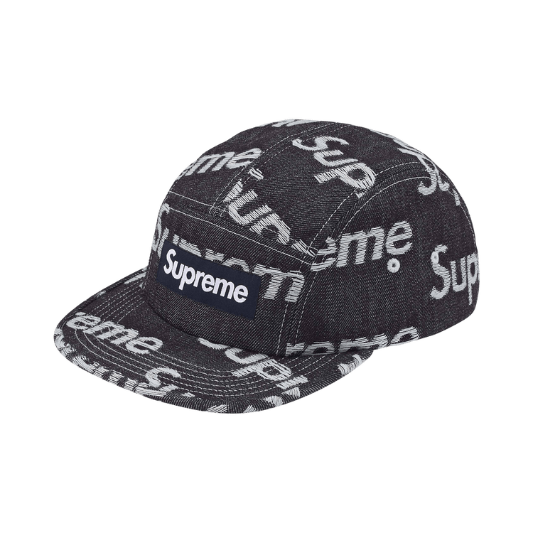 Buy Supreme Jacquard Logos Denim Camp Cap 'Rigid Indigo