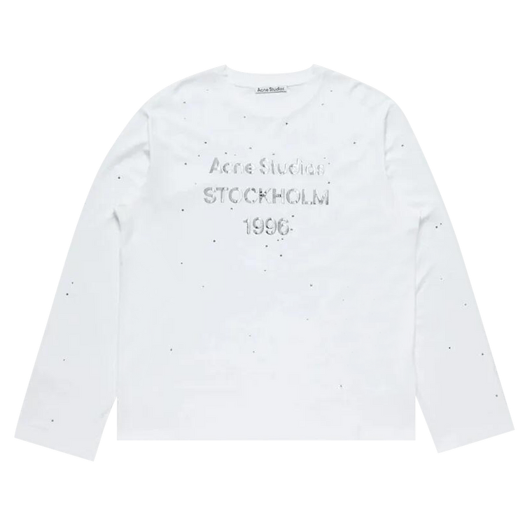 Buy Acne Studios Logo Long-Sleeve Crewneck T-Shirt 'Optic White