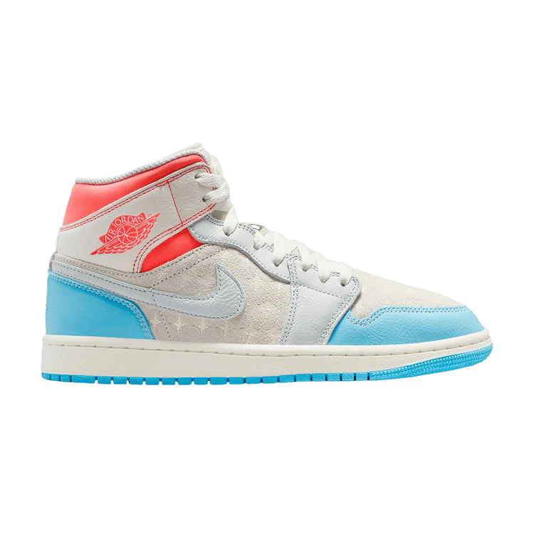 Jordan 1 Mid Sail Hot Lava Blue Chill (Women's)