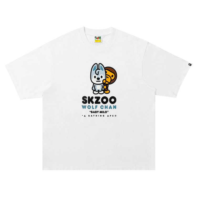 Buy BAPE x Stray Kids Wolf Chan Baby Milo Tee 'White' - 2L73 110