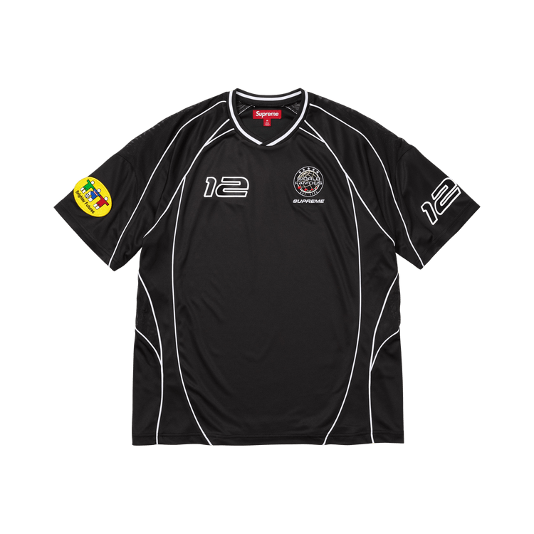 Buy Supreme Piping Soccer Jersey 'Black' - FW25KN82 BLACK | GOAT