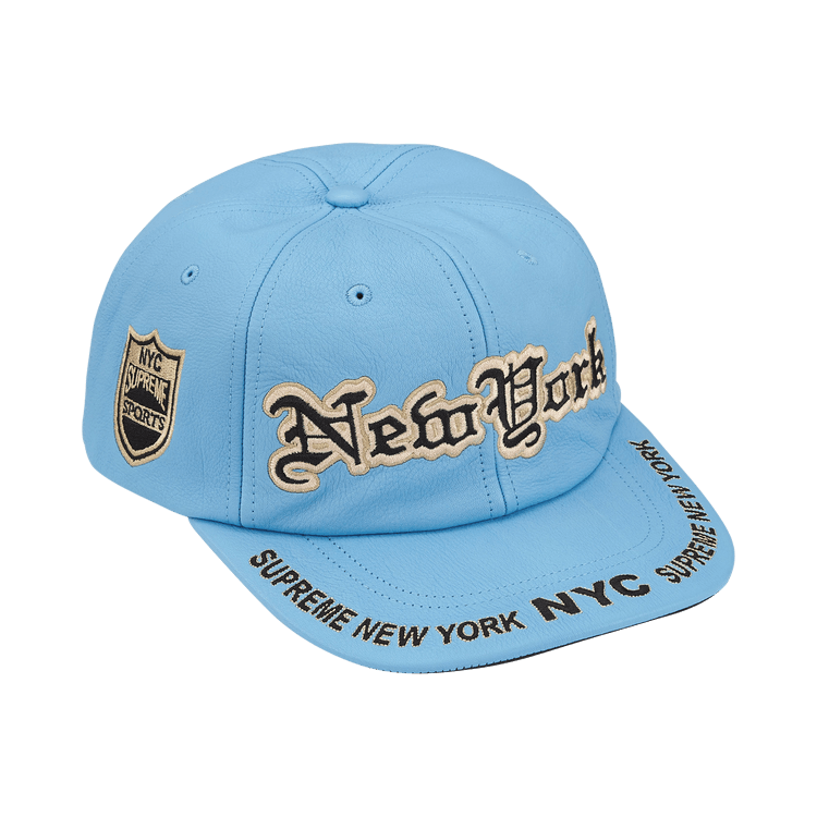 Buy Supreme New York Leather 6-Panel 'Light Blue' - FW25H48 LIGHT