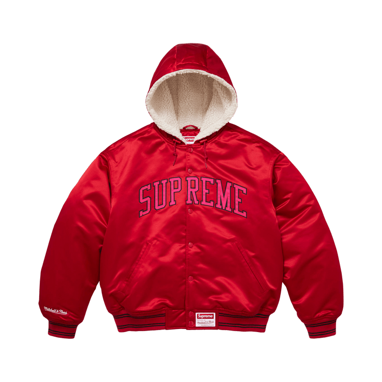 Buy Supreme x Mitchell & Ness Lined Hooded Satin Varsity Jacket
