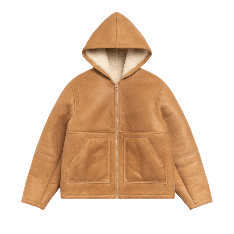 Buy Stussy Shearling Hooded Jacket 'Tan' - 115920 TAN | GOAT