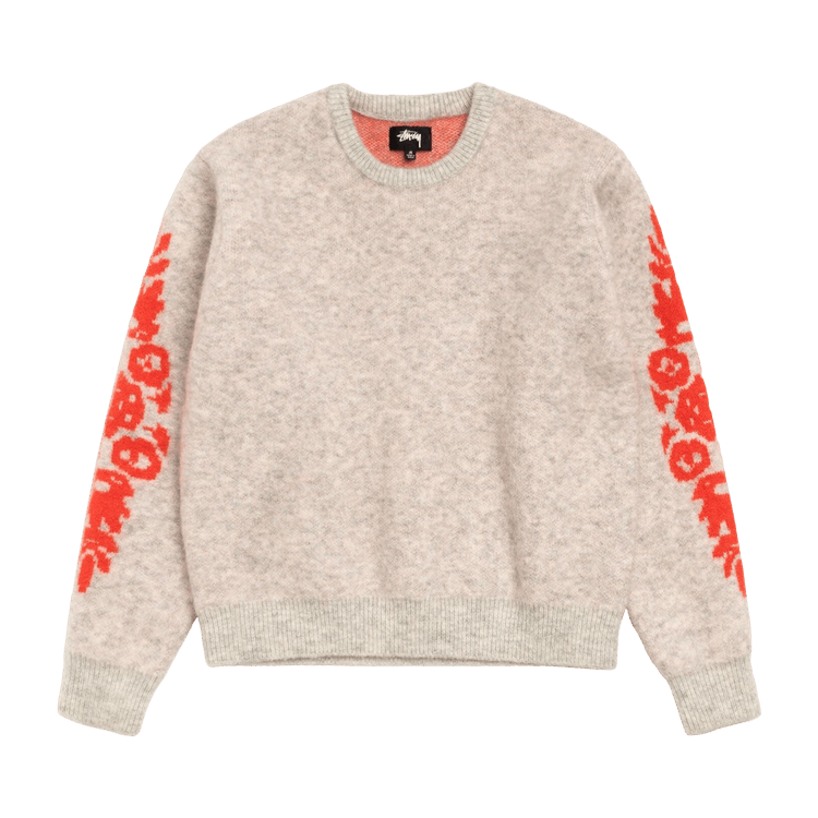 Buy Stussy Mohair Flower Sweater 'Grey Heather' - 117285 GREY | GOAT