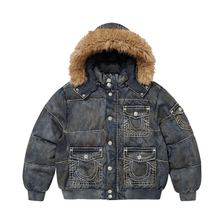 Buy Supreme x True Religion Puffer Jacket 'Dirty Indigo' - FW25J64
