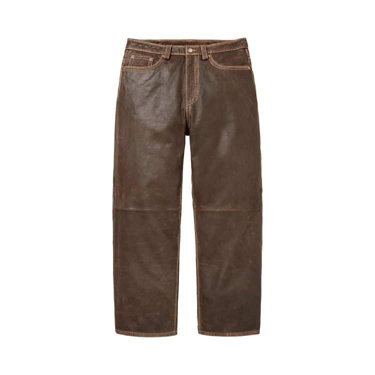 Buy Supreme x True Religion Loose Fit Leather Pant 'Brown