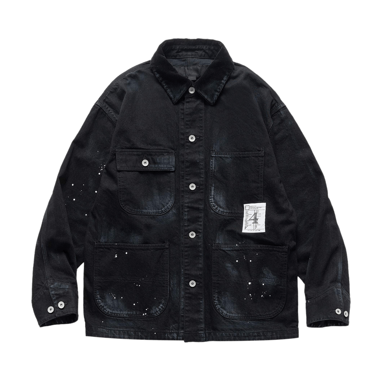 Buy Neighborhood Washed Coverall Jacket 'Black' - 252AQNH JKM05