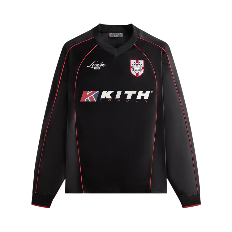 Buy Kith London Long Sleeve Agu Soccer Jersey 'Black' - KHM034147