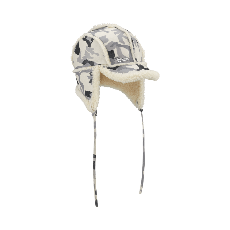 Buy Supreme Shearling Lined Earflap Cap 'Snow Camo' - FW25H77 SNOW