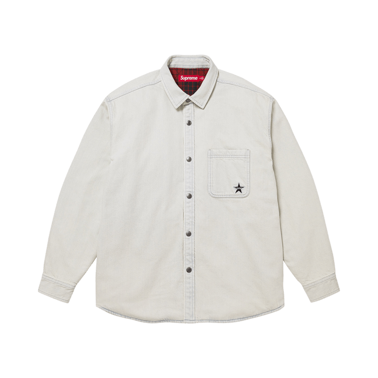 Buy Supreme Quilted Lined Denim Snap Shirt 'Light Washed Indigo