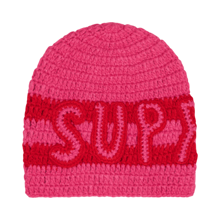 Buy Supreme Crochet Logo Beanie 'Pink' - FW25BN46 PINK | GOAT