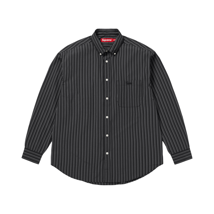 Buy Supreme Pinstripe Shirt 'Black' - FW25S25 BLACK | GOAT