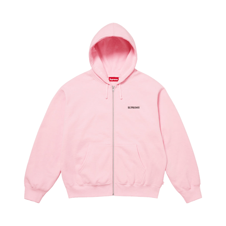 Buy Supreme Idgaf Zip Up Hooded Sweatshirt 'Light Pink' - FW25SW75