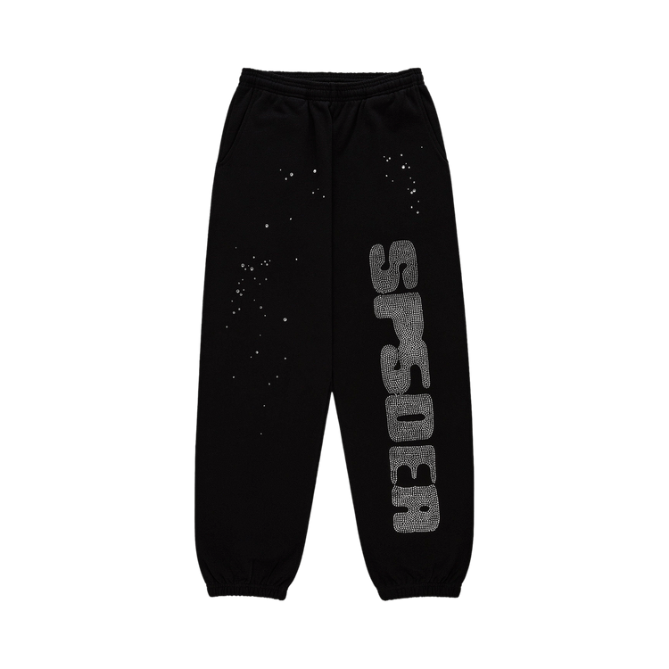 Спортивные брюки из шелка со стразами Sp5der 