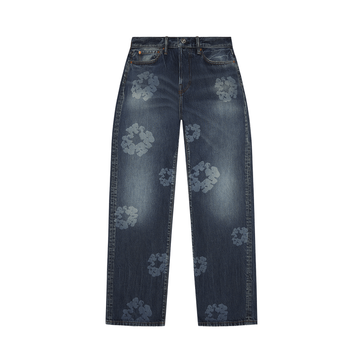 Buy Denim Tears Baggy Laser Cotton Wreath Denim Pant 'Dark Wash