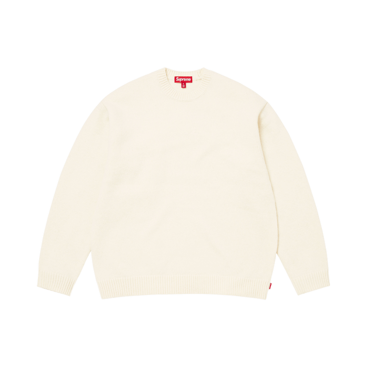Buy Supreme Angora Script Sweater 'Ivory' - FW25SK35 IVORY | GOAT