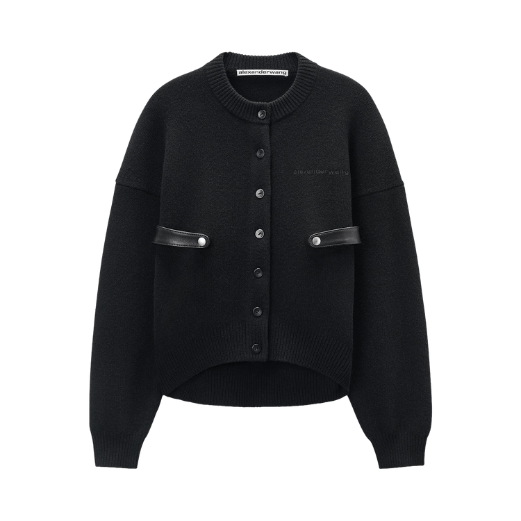 Buy Alexander Wang Long-Sleeve Detachable Leather Tabs Cardigan Buy Alexander Wang Long-Sleeve Detachable Leather Tabs Cardigan