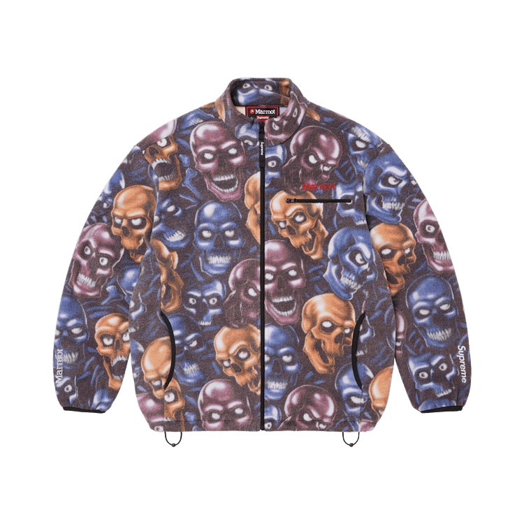 Флисовая куртка Supreme x Marmot с ворсом в виде черепа