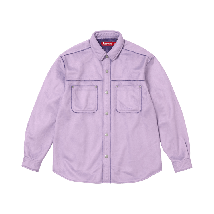 Buy Supreme Faux Suede Snap Shirt 'Lavender' - FW25S16 LAVENDER | GOAT