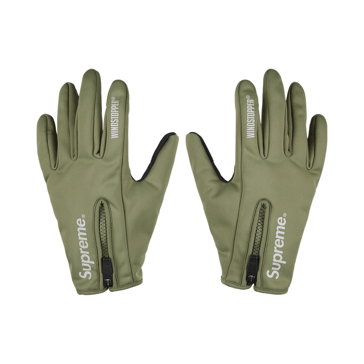 Buy Supreme Windstopper Zip Gloves 'Olive' - FW25A55 OLIVE | GOAT