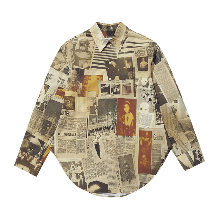 Buy Jean Paul Gaultier Shirt Printed Journal 'Ecru/Light Grey/Red
