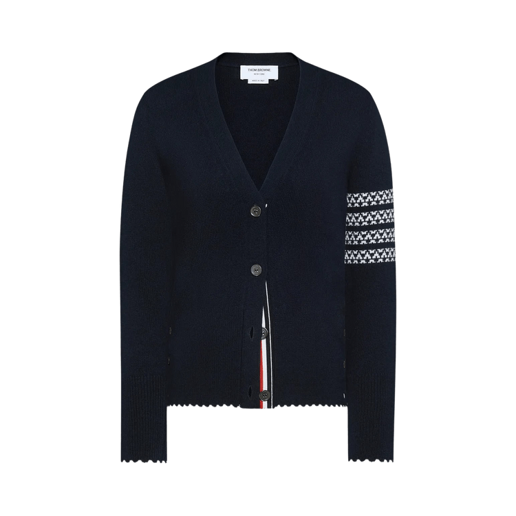 Navy Cardigan Thom Browne Dolphin Cardigan THOM BROWNE Merino Wool